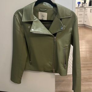 Aritzia Wilfred Sage Frost Vegan Leather Jacket